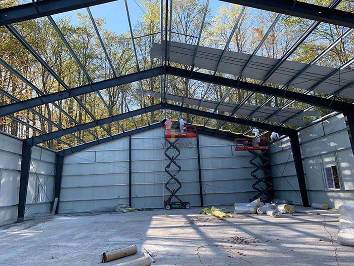 steel warehouse frame installation