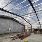Steel beam warehouse installation in Qatar