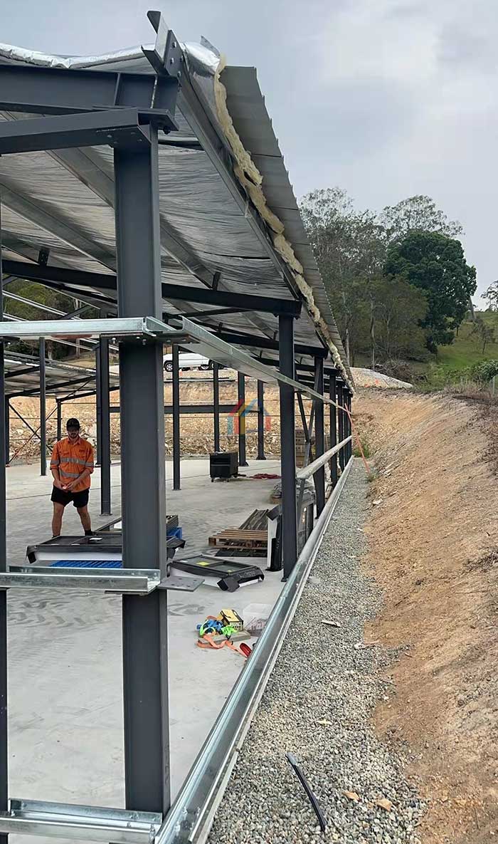 steel structure shed installation