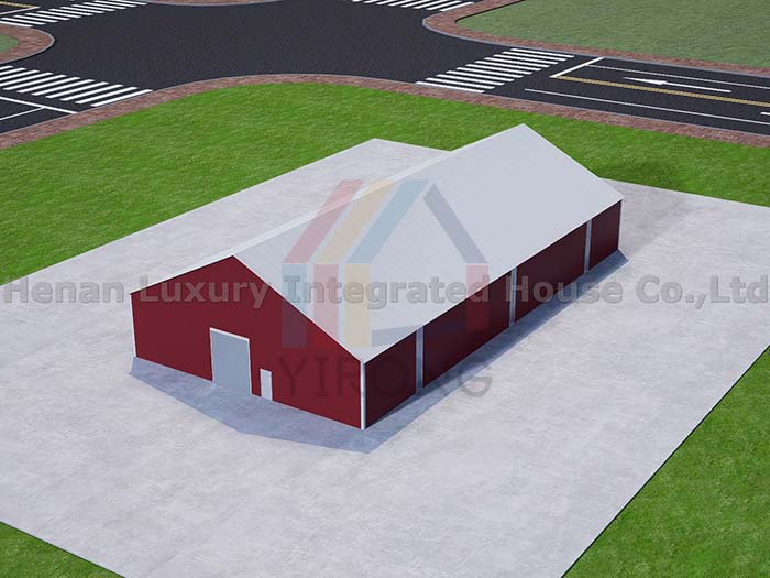 Prefab double slope steel warehouse