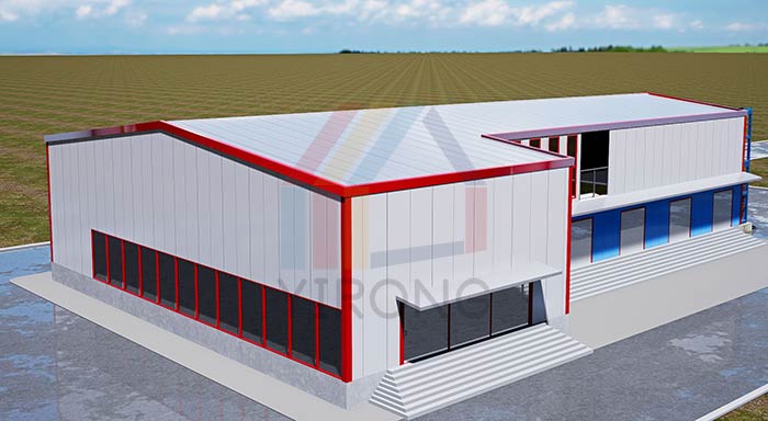 Double Slope Prefabricated Warehouse