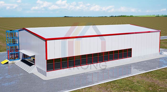 Double Slope Prefabricated Warehouse