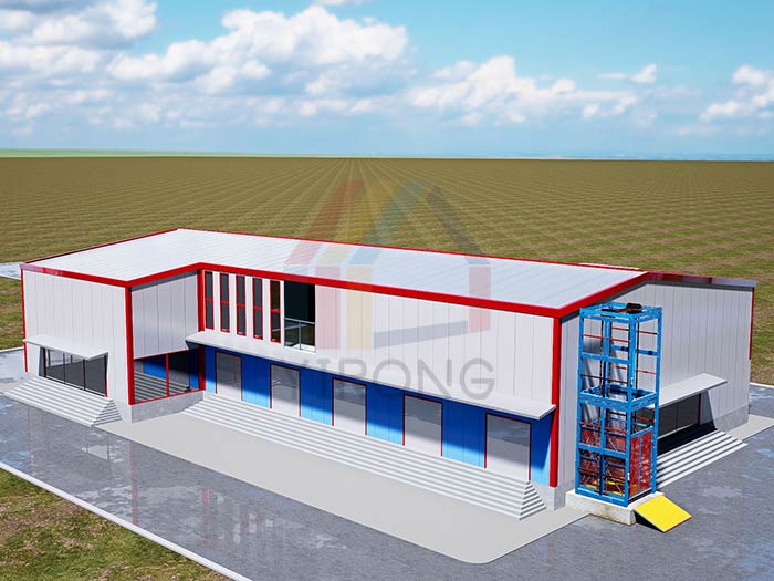 Double Slope Prefabricated Warehouse