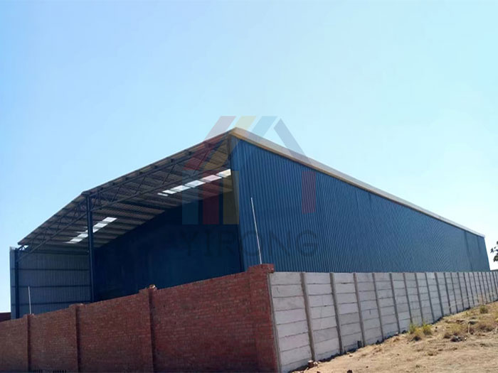 Zimbabwe 56x25m steel truss structure warehouse finished